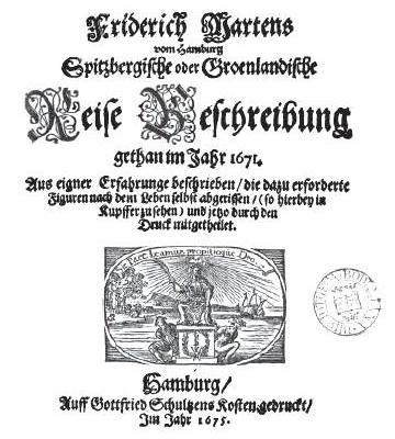 Cover of Martens' book, 1675