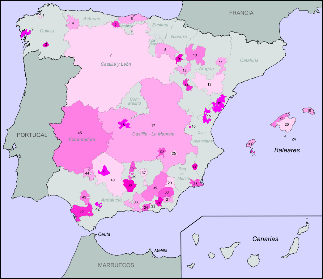 spain wine map