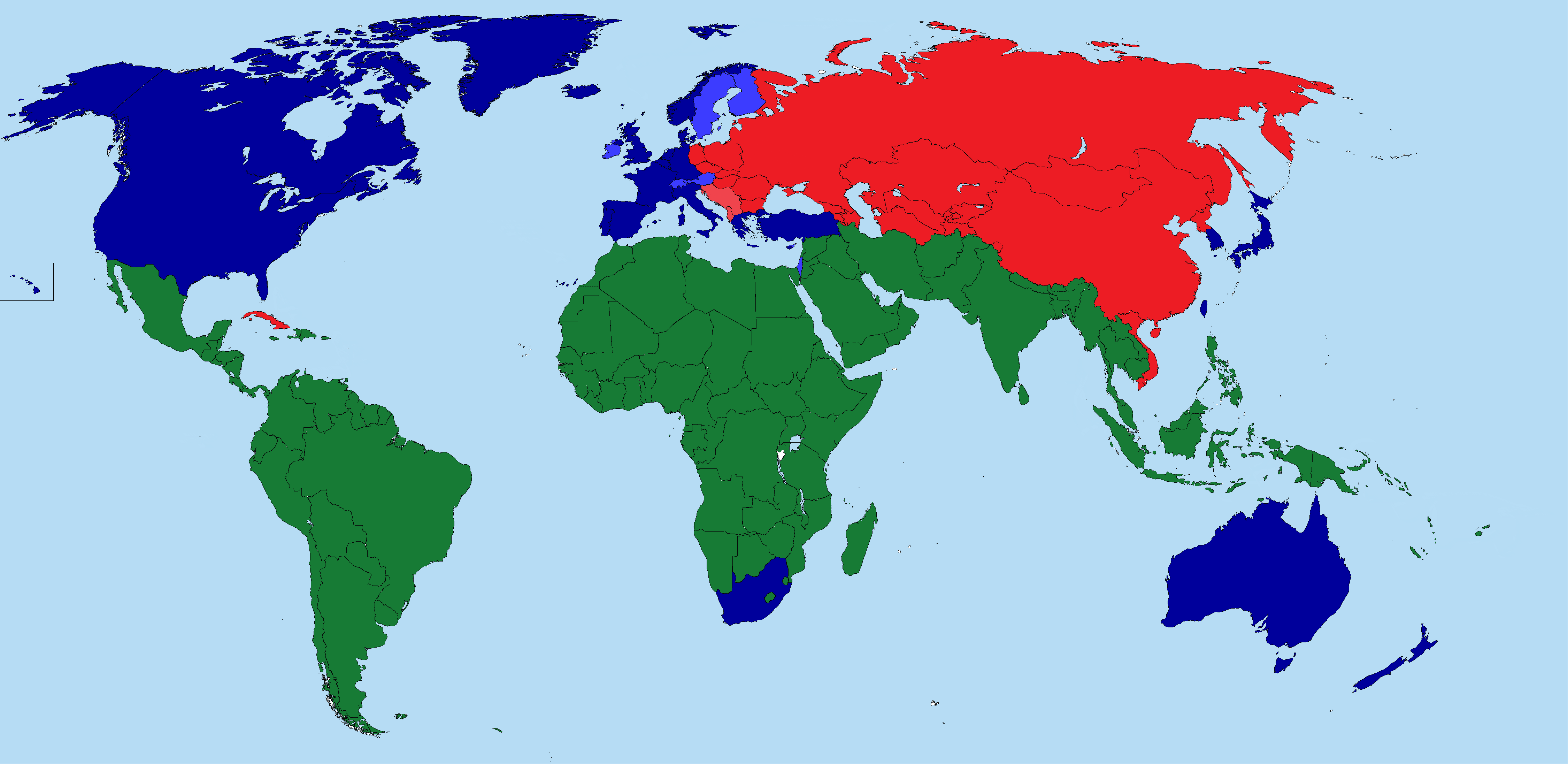 Холодная война карта мира