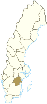 Kort over Östergötland i Sverige