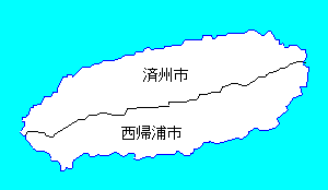 済州道の地図