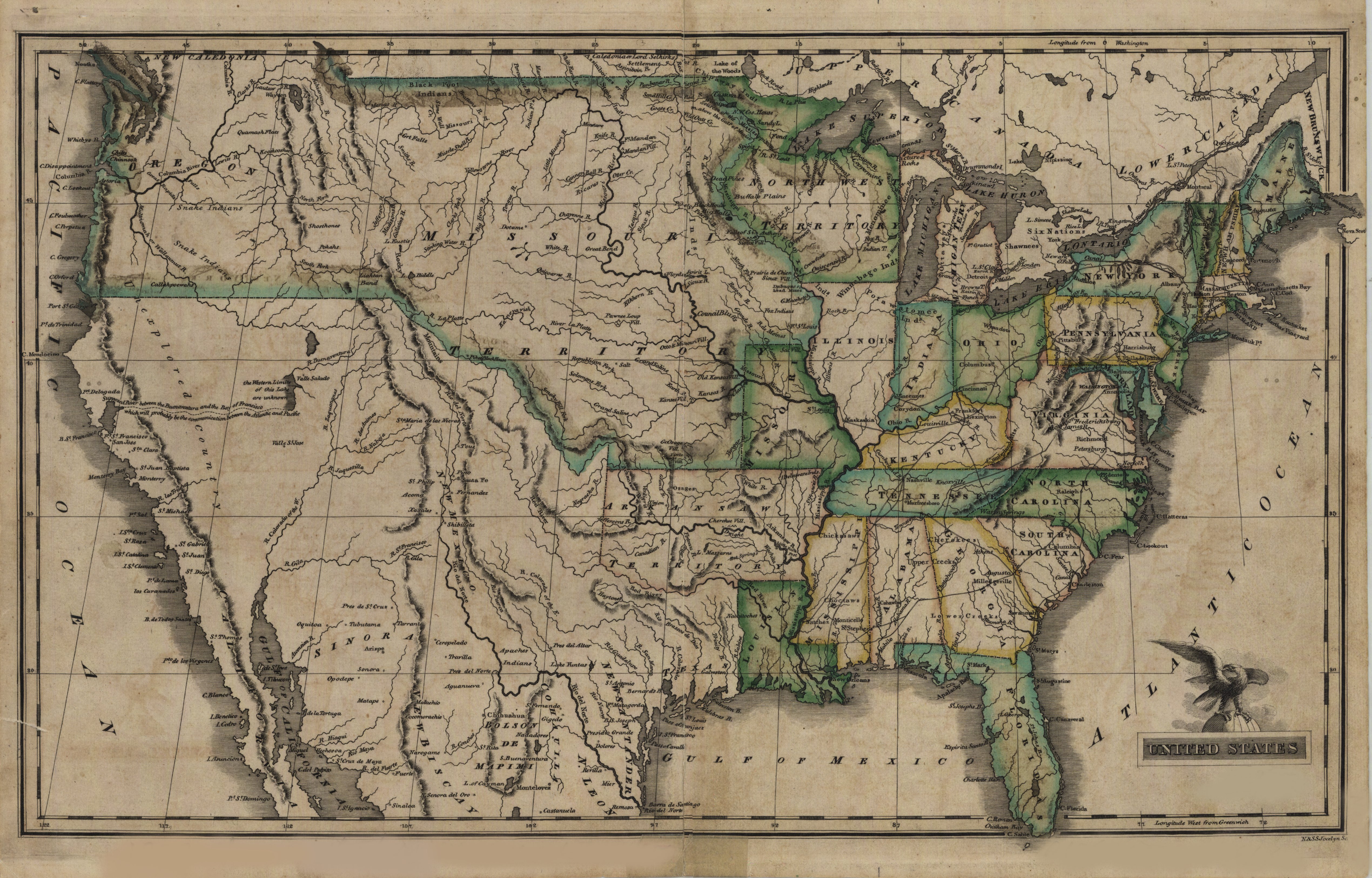 Filemap Of The United States 1823