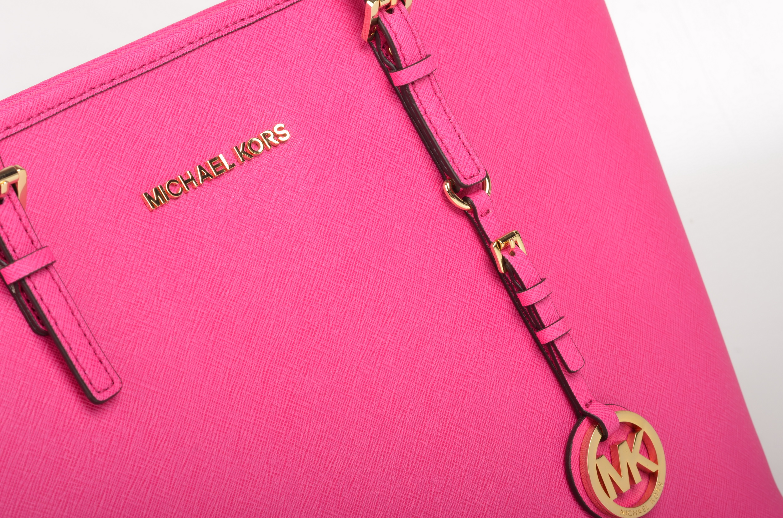 Michael Kors Fuchsia Leather Large Jet Set Travel Tote Michael