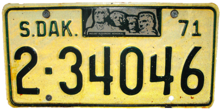 File:South Dakota 1971 license plate.png