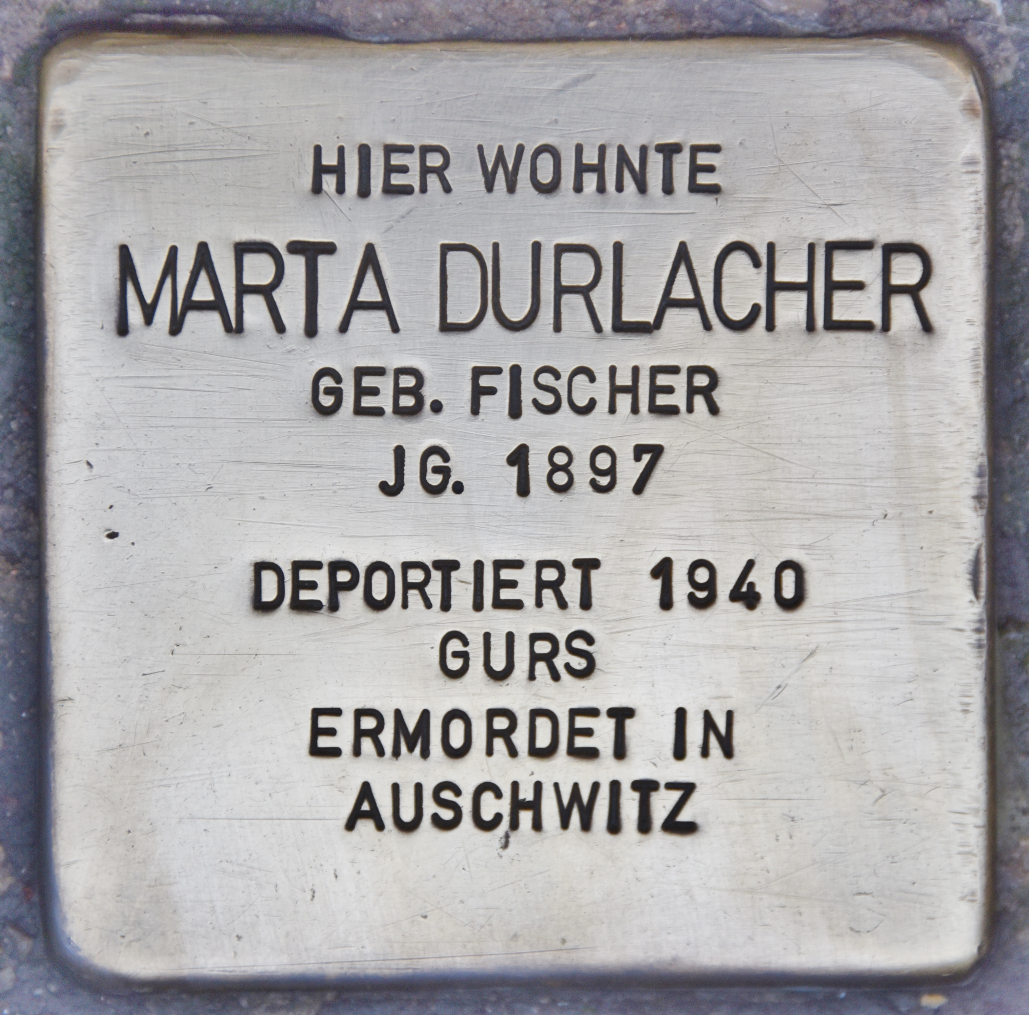 Stolperstein für Marta Durlacher (Heidelberg).jpg