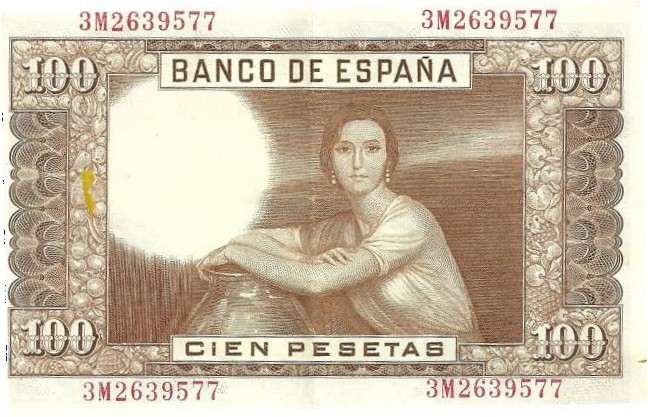 File:100 pesetas of Spain 1953, reverse.jpg