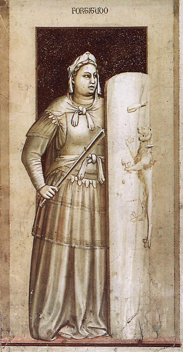 Giotto, la virtù della Fortezza, Cappella degli Scrovegni, Padova dans immagini Giotto_di_Bondone_-_No._41_The_Seven_Virtues_-_Fortitude_-_WGA09268