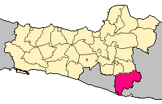 Peta Kabupatén Wonogiri ring Jawa Tengah