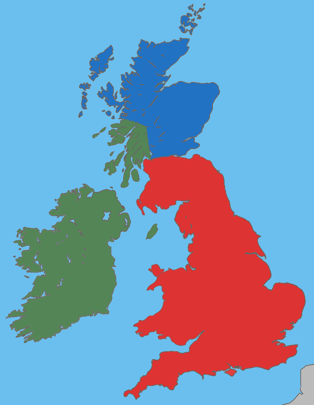 Gaélicos, Britónicos, Pictos, mapa