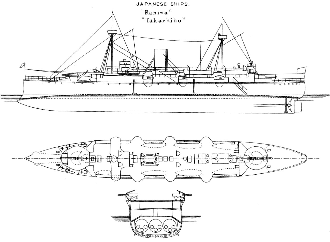 file:naniwa class cruiser left elevation and deck plan