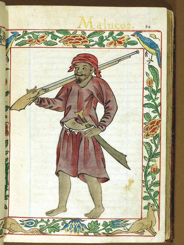 Native soldier from Maluku, the Boxer Codex, late 16th century.