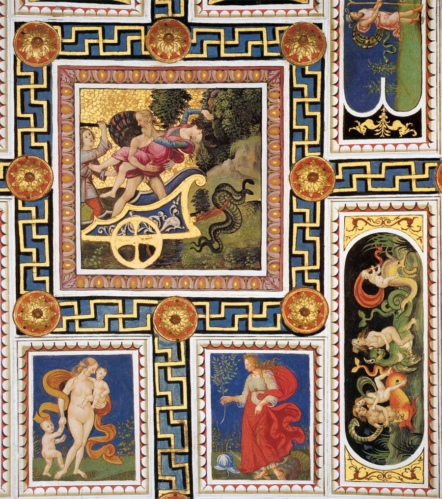 The scene of the Pape of Proserpina, ceilingLibreria Piccolomini, painted by Pinturicchio, Siena, Duomo