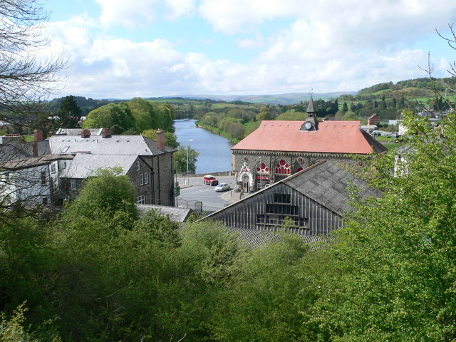 View of Builth and the river Wye from the Castle - geograph.org.uk - 1566850