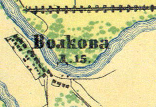 Деревня Волково на карте 1860 года