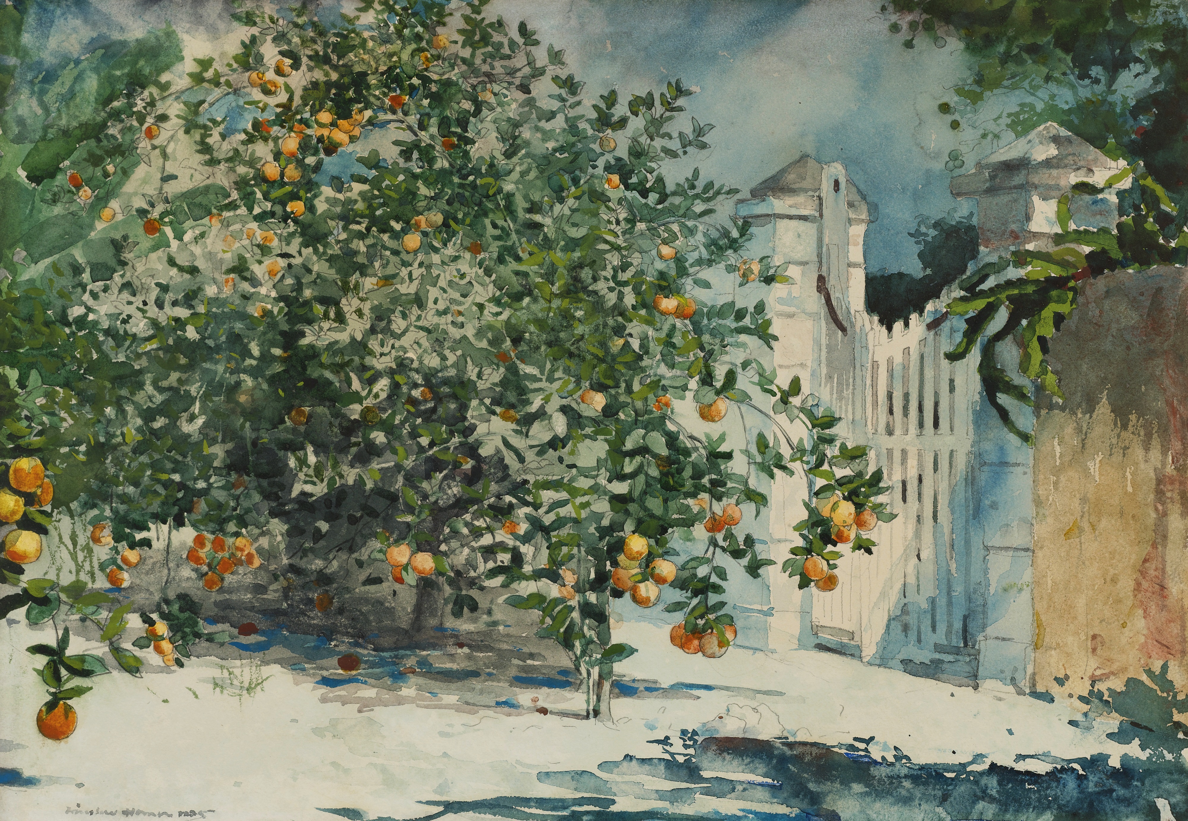 orange tree painting