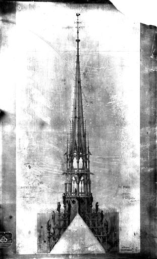 File:Cathédrale Notre-Dame - Flèche, relevé - Paris - Médiathèque de l'architecture et du patrimoine - APMH00009639.jpg