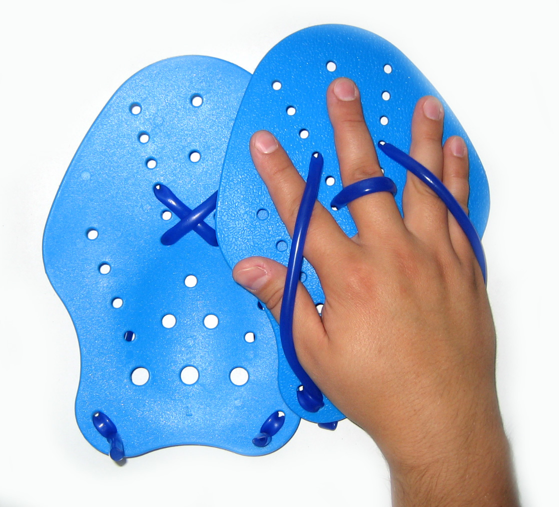 1 Paar Blau Schwimmtraining Hand Paddles Adjustable Sport Swim Handschuhe G A3W8 