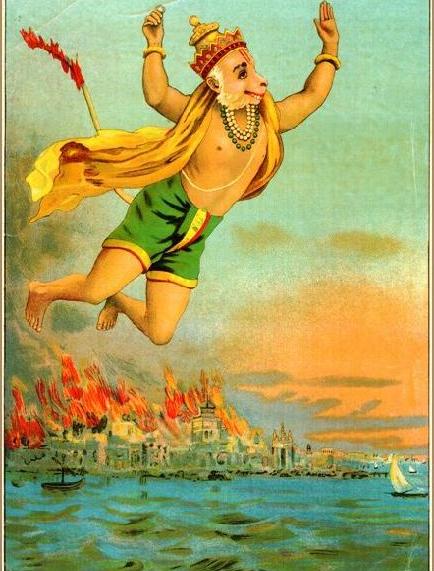 File:Hanuman burns Lanka with tail.jpg