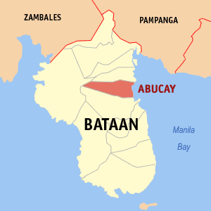 Mapa han Bataan nga nagpapakita han kahamutang han Abucay