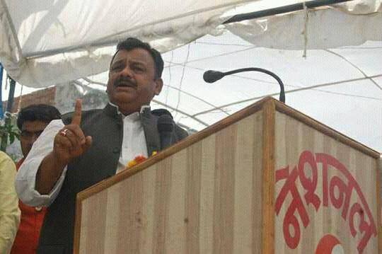 File:Rnagrez Mustaquim Akhtar addressing a public meeting at Morena district of Madhya Pradesh, India.jpg