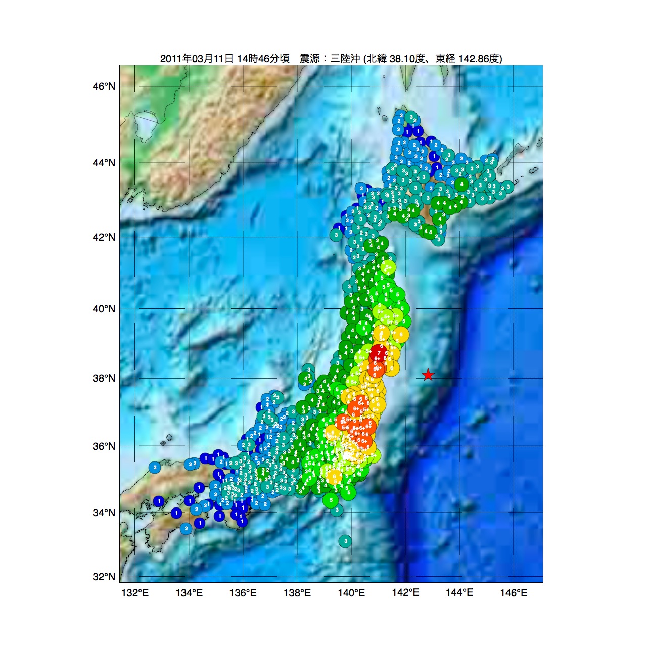 File 東日本大震災の震源マップ Jpg Wikimedia Commons