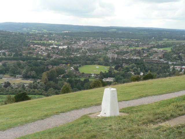 File:Box Hill, trig point and fine view - geograph.org.uk - 558744.jpg