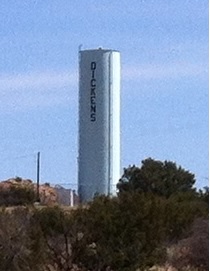 Water tower just outside Dickens Dickens Texas water tower photo.jpg