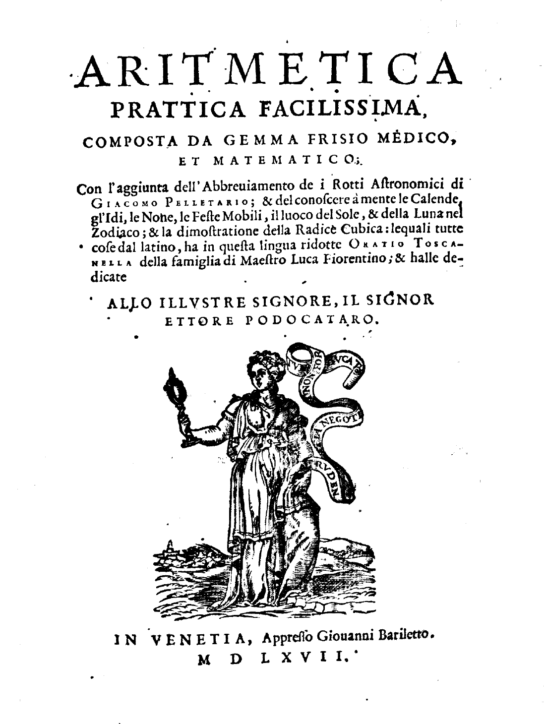 ''Aritmetica prattica facilissima'', 1567