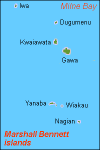 The Marshall Bennett Islands with Iwa to the northwest.