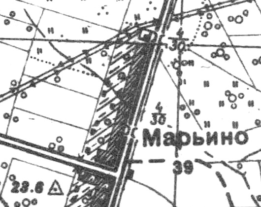 План деревни Марьино. 1939 год