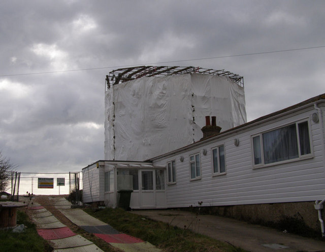 File:Martello Tower Under Wraps - geograph.org.uk - 1174679.jpg