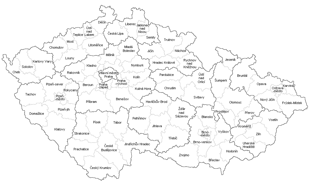 mapa české republiky okresy File:Okresy ČR 2007.PNG   Wikipedia mapa české republiky okresy