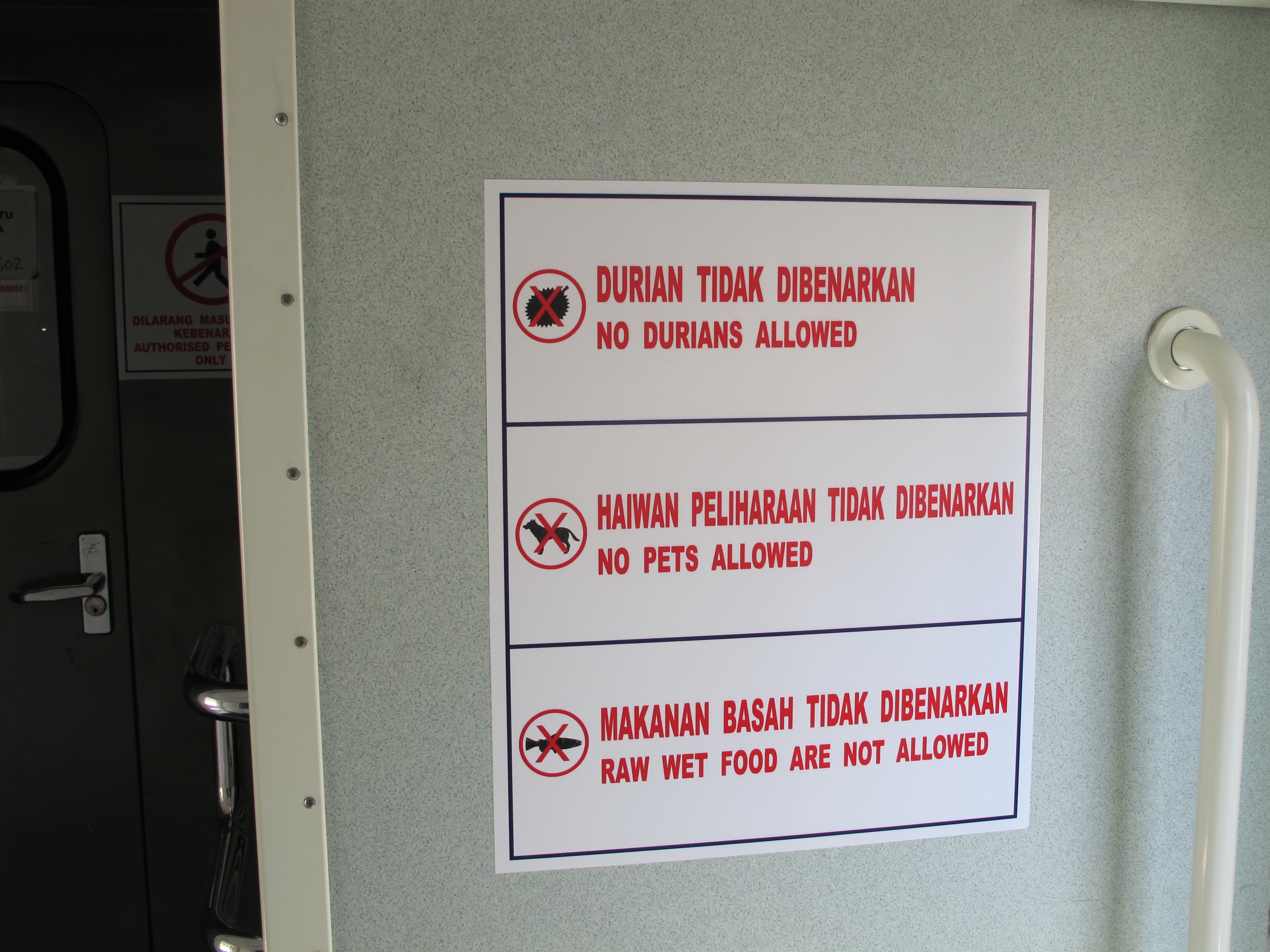 It s not allowed. No Durians allowed.