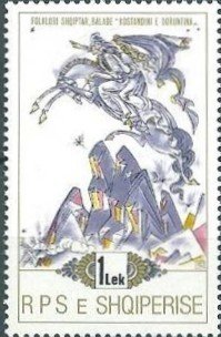 Stamp of Albania - 1989 - Colnect 366211 - Scenes from the Ballad Constantin and Doruntine.jpeg
