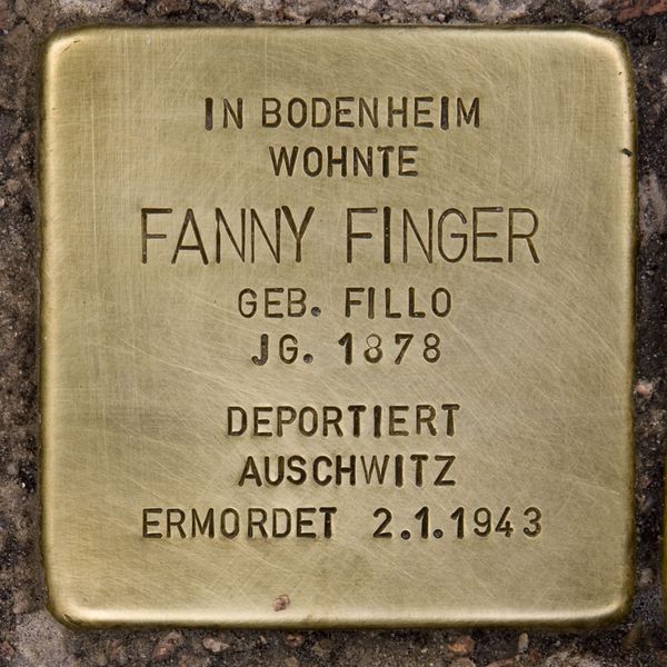 File:Stolpersteine Bodenheim Finger Fanny.jpg