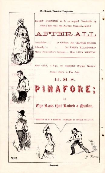 Programme for the unauthorised production of After All and H.M.S. Pinafore in 1879 After All-rival.jpg