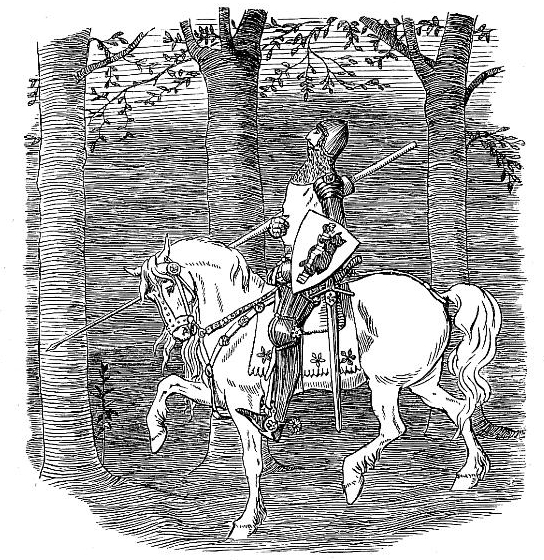 drawings of knights on horses