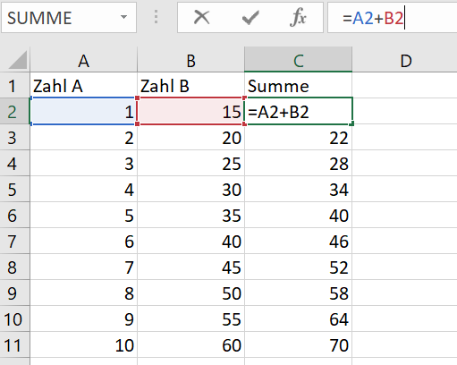Excel Summe