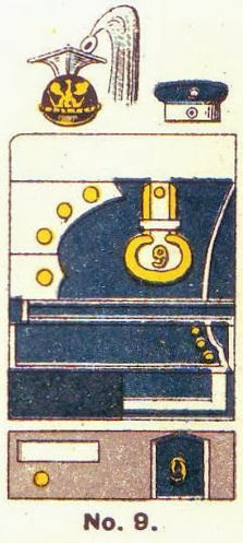 File:Farbschema der Uniform, Ulanen-Regiment Nr. 9, Die Uniformen der deutschen Armee, Ruhl, Tafel 15.jpg