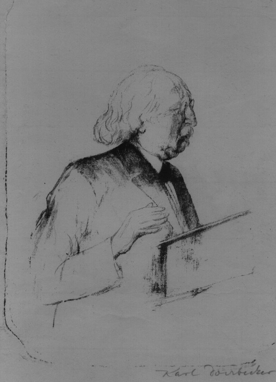Hermann Cohen, litografía por Carl Doerbecker.