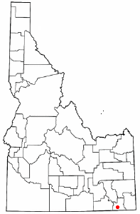 Location of Preston, Idaho, in relation to all of Idaho.