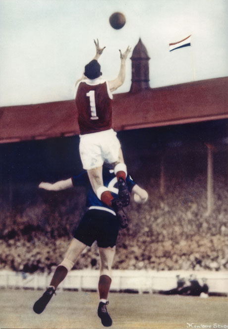 Ian McKay taking a spectacular mark during the 1952 SANFL Grand Final