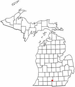 Location of Homer, Michigan