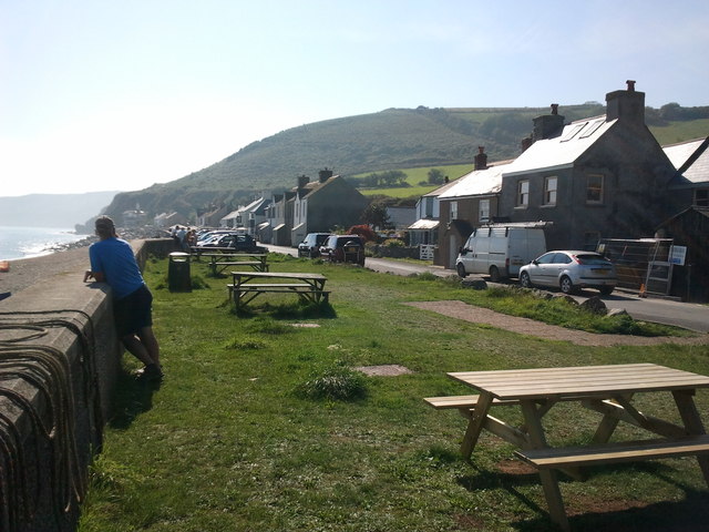 Picnic tables at Beesands - geograph.org.uk - 2627893