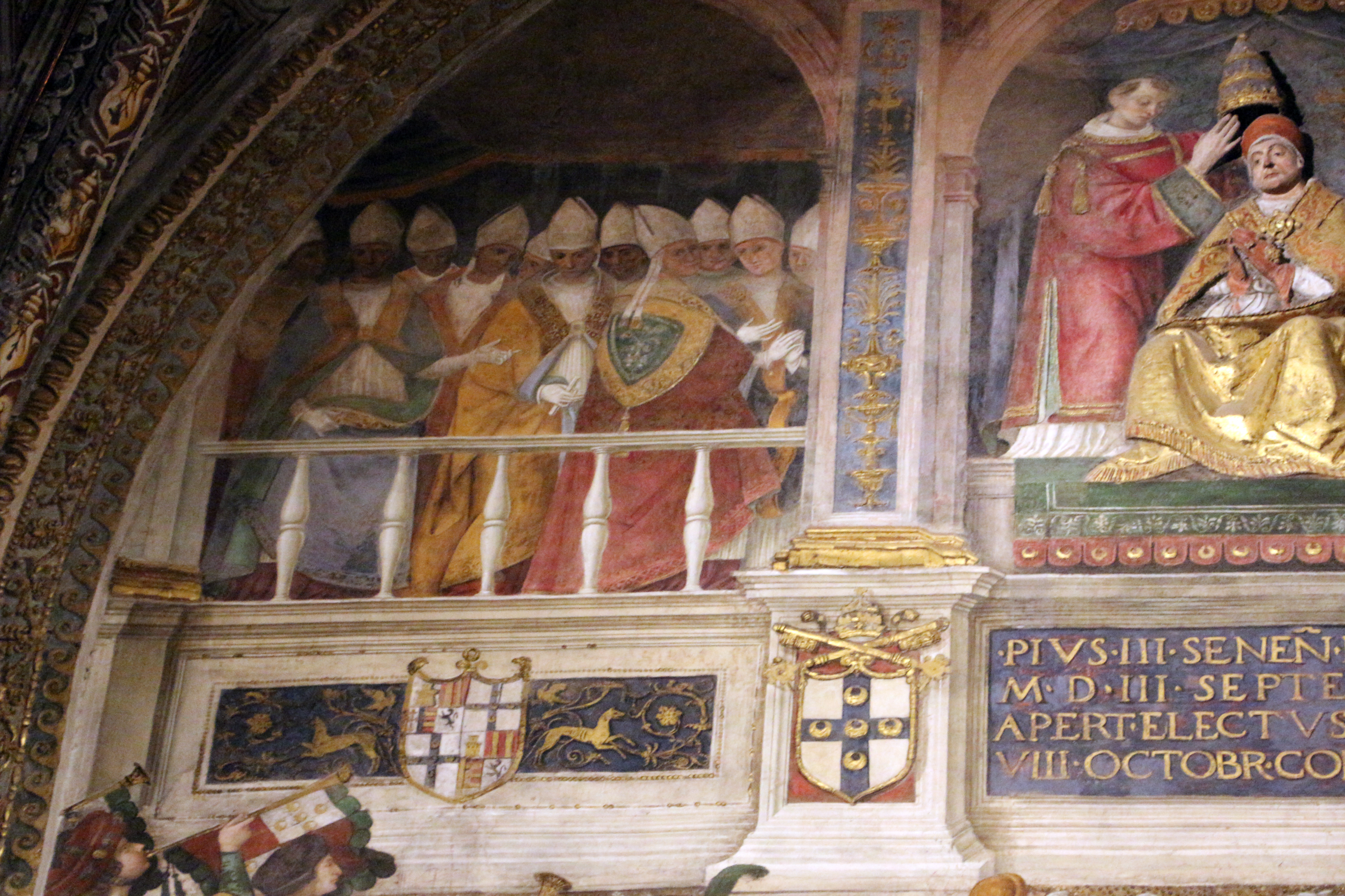 Pinturicchio, incoronazione di pio III, 1503-1508, 02.JPG