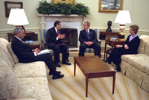 File:President George W. Bush meets with Colin Powell, Spencer Abraham, and Christine Todd Whitman.jpg