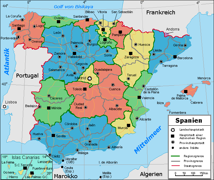 Spanien Karte - World Map, Weltkarte, Peta Dunia, Mapa del ...