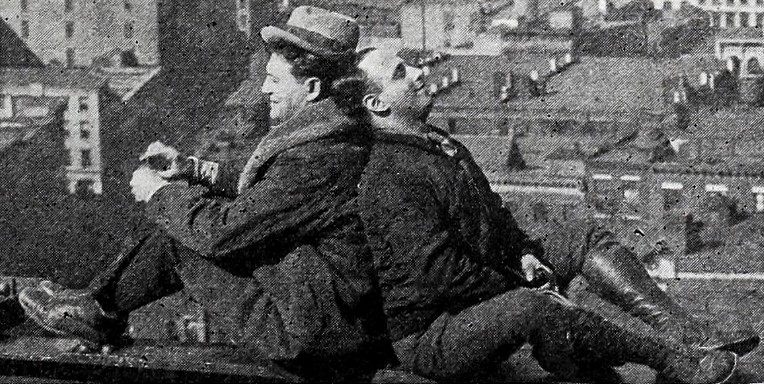 [[Richard Dix]] and director Paul Sloane resting between scenes of ''[[The Shock Punch]]'' (1925)