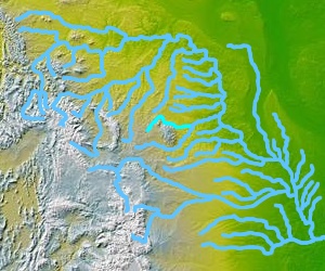 Река Белл-Фурш на снимке НАСА (выделено)