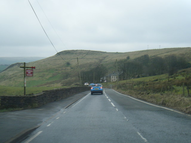 File:B6197 Grains Road descending to Delph - geograph.org.uk - 5309410.jpg